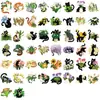 50 pegatinas pequeñas de dibujos animados de gatos negros y plantas, decoración impermeable DIY para fundas de teléfono, agendas y juguetes transfronterizos, pegatinas de PVC