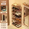 Puerta de Entrada de Casa de Alquiler Zapatero Estilo Estrecho Ahorrador de Espacio Hogar Multicapa Simple Estante Organizador de Almacenamiento de Zapatos