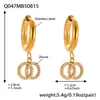 Mili Xiaoxiangfeng 5A Circonita Doble Anillo Colgante Completamente Incrustado de Diamantes Pendientes Moda Lujo Accesible Pendientes de Acero de Titanio Ecológicos Venta Caliente Transfronteriza