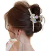 Pinza para el Cabello Floral Dulce y Fresca con un Toque de Lujo, Horquilla Exquisita para Mujer, Pinza de Tiburón Moderna y Versátil, Horquilla para Peinados Recogidos