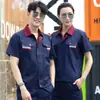 Fábrica Atacadista Oficina Canteiro de Obras Traje de Trabalho Manga Curta de Verão Logo Personalizável Respirável Resistente ao Desgaste Uniforme Profissional