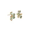 Pendientes Sencillos de Flor de Cinco Hojas de Plata 925 con Incrustación de Circonita, Pendientes Únicos de Lujo de Gama Alta de Nicho, Versátiles para el Uso Diario