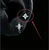 Pendientes de titanio con forma de cruz estrella tipo stud para el cartílago de la oreja, geniales y elegantes, para hombres, exquisitos y a la moda, accesorios de oreja geniales y únicos para mujeres