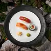 A8 imitação de porcelana em melamina estilo rústico restaurante de hot pot buffet de alta qualidade restaurante ocidental louça com padrão de pedra fosca prato raso redondo para uso comercial