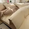 Conjunto de colcha escovada 100% algodão para outono e inverno, lençol e colcha de algodão puro, conjunto de três peças para dormitório estudantil