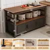 Rack de Cozinha Multifuncional Mesa de Corte de Legumes Bancada Armário de Chão Multicamadas Pratos Forno de Micro-ondas Armazenamento Armário Lateral