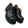 Piel de Vaca de Primera Capa Zapatos París Mickey para Dedo Gordo Ropa de Trabajo Derby con Suela Gruesa para Aumentar Altura Cómodos Casual Británico Casual de Negocios