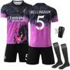 Uniforme de Treino de Futebol 2526 Real Madrid Edição Especial Padrão Dragão Uniforme de Futebol Preto Roxo Não. Camisa 9 Mbappe 5 Bellingar