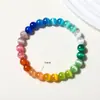 2026 Novo Pulseira de Pedra Olho de Gato Colorida Dopamina para Mulheres, Pulseira de Cristal Branco Estilo Férias de Verão, Joia de Mão de Nicho