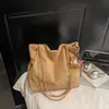 Bolsa Saco Versátil de Camurça e Pelúcia Retro Outono Inverno Nova Estilo Coreano Simples Temperamento Grande Capacidade Ombro Único Transversal