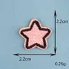 Parche Bordado de Estrella de Cinco Puntas y Corazón en Colores Macaron, Parche Autoadhesivo DIY, Pegatina de Tela para Ropa, Bolsos y Diarios, Lindo