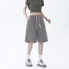 Shorts de Mezclilla Sueltos para Mujer, Verano Delgados Talla Grande Media Pierna Americano High Street Retro Rectos Pierna Ancha Hasta la Rodilla