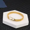 Pulsera de Acero Inoxidable Hip-Hop Transfronterizo con Diseños Frontales y Traseros para Hombres, Joyería de Mano Punk Simple y Audaz, Accesorios para Hombres al por Mayor