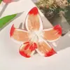 Presilha de Cabelo com Flor de Narciso e Lírio Estampada com UV Transfronteiriça para Meninas, Presilha de Tubarão Elegante para Penteados Updo, Presilha de Cabelo para a Parte de Trás da Cabeça