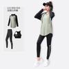 Roupa de Fitness Yoga conjunto Esportes Corrida Academia tamanho grande menina cheinha Cobrindo Barriga Emagrecimento Corte Relaxado Estilo Coreano