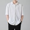 LKTM Hombre# Verano Seda de Hielo Delgada Negra Camiseta de Manga Corta Camisa Casual de Marca de Moda de Alta Gama para Hombre