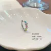 Brinco de Clipe de Cobre Ecológico com Laço Tricolor e Barra Reta Aro de Orelha Zircônia Super Brilhante Brincos Versáteis de Alta Qualidade para Mulheres