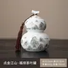 Tarro de té de porcelana de jade de lana de cordero con detalles dorados, tarro de almacenamiento hermético de porcelana blanca, recipiente vacío cerámico para el hogar a prueba de humedad