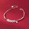 Pulsera de Plata Nalan S925, Diseño Moderno y Sencillo, Pulsera Exquisita de Cobre con Cristal de Hielo Atrae Riqueza S8516