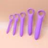 Tapón anal graduado de silicona con anillo de extracción, forma de media luna, expansor anal unisex, herramienta erótica de masturbación, productos para adultos para parejas, venta al por mayor