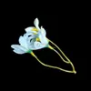 Flor de Tela de Lirio Pequeño de Tres Ramas para Simulación Arreglo Floral de Boda Pasador Flor Corona de Flores Accesorios para Arreglos Florales Materiales de Decoración para el Hogar Venta al por Mayor