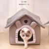 Casa de Gato Quente de Inverno, Fechada, Casa de Gato Removível e Lavável, Vila de Gato, Ninho de Dormir para Gato, Casa de Cachorro, Suprimentos para Animais de Estimação