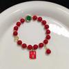 Para não ser. 1 Pulseira de Contas Vermelho Cinábrio Nova Pulseira Inspiracional Chinesa com Contas Combina com Tudo Moda Nacional Novo Artesanato Mulheres