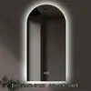 Espejo de baño redondo de alta venta al por mayor, montado en la pared, antivaho, espejo inteligente con pantalla táctil e iluminación LED, ideal para maquillaje