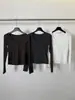 Trece FilasKAPOKOtoño/Invierno Nuevo Estilo Coreano Cuello en U Bolsillo Doble Manga Larga Capa Base Camiseta de Manga Larga 61125