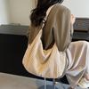 Bolsa Feminina Veludo Nova Bolsa Feminina Artística Bolsa de Ombro para Viajante Bolsa de Pano Cor Sólida Simples Grande Capacidade Bolsa Feminina Casual