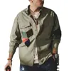 Camisa Casual Retro Estilo Americano para Hombre de Manga Larga Holgada Primavera y Otoño Ins Marca Popular Estilo Étnico Camisa de Combinación de Colores Top para Hombre