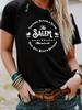 Estação Independente Verão Transfronteiriço Europeu e Americano Padrão SALEM Gola Redonda Pulôver Manga Curta ebay Camiseta Feminina