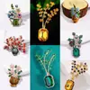 Cesta de Flores Vintage Aleación Broche Creativo Moda Pedrería Ramillete Abrigo Pin Retro Accesorios para Chaqueta Fabricante Mayorista