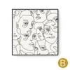 Pintura de Parede para Fundo de Sofá de Sala de Estar Moderna Figura Linha Quadrado Criativo Mural Nórdico Simples Abstrato Pintura Decorativa