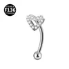 Aleación de Titanio F136 Varilla de 1.2X10 Mariposa de Zirconia Hueso de la Oreja Clavo Tornillo Pendientes de Bola Joyería para Piercing de Ceja