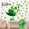 Calle Transfronteriza. Pegatinas de Pared de Sombrero de Trébol del Día de San Patricio Adecuadas para Dormitorio y Sala de Estar Pegatinas Decorativas de Atmósfera Festiva
