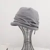Chapéu Bucket Plissado Estilo Coreano de Alta Qualidade para Mulheres, Moda Primavera e Outono Versátil Proteção Solar Chapéu Pós-Parto, Chapéu Solto, Chapéu Torcido, Faz o Rosto Parecer Menor