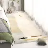 Alfombra Personalizable de Estilo Fresco de Cachemira Sintética para Uso Doméstico, Felpudo Resistente al Desgaste y a la Suciedad para Mesita de Noche, Alfombra Antideslizante de Fácil Cuidado para Dormitorio