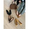Zapatos de Gamuza Retro Franceses con Punta para Mujer en Otoño e Invierno Nuevos Versátiles sin Cordones Poco Profundos para Viajes y Trabajo