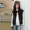 Conjunto de Ropa de Otoño para Niñas 2027 Nuevo Estilo Chaleco de Cuero Infantil Estilo Coreano Conjunto Casual de Tres Piezas con Sudadera Estudiante de Secundaria Moderno