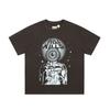 GALLERY DEPT camiseta de manga curta com estampa de olho de marca conjunta, lavada com efeito desgastado, estilo retrô, tamanho único (OS), modelagem solta, moda de rua, para o verão