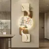 Pinturas decorativas de entrada e sala de estar transfronteiriças, luzes LED, parede de fundo de sofá vertical, novo estilo chinês, de alta qualidade, arte de parede criativa