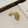 Broche Creativo Personalizado de Espiga de Trigo de Cristal de Gama Alta para Mujer, Exquisito Lujo Elegante, Pin de Accesorios de Traje y Abrigo de Gama Alta