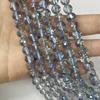 Contas redondas de vidro de cristal azul safira cortadas AB cor 96 superfície disco rígido corte contas DIY cordão várias cores disponíveis