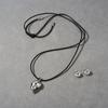 Moda Europeia e Americana Roupa de Trabalho Essencial Cordão Preto Pingente de Concha Colar Brincos Corrente Longa Empilhada Nicho para Mulheres