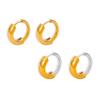 Brincos Elegantes Estilo Coreano Transfronteiriço Retrô com Pontos Cruzados Anel Banhado em Aço Titânio Ouro 18k Real Brincos Distintivos de Nicho para Mulheres