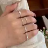 Anillo de Flor Iris Cruz de Zirconia Estilo Coreano para Mujer Diseño de Nicho Versátil Anillo Abierto para Dedo Índice Apilable Accesorios Personalizados