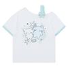 Ropa para Hombre Estilo Coreano Dulce Estampado de Gatito Cuello Asimétrico Hombros Descubiertos Manga Corta Camiseta para Mujer Color de Contraste Holgado Suave Chica Top