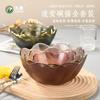 Moderno y simple tazón de vidrio dorado sala de estar hogar de aspecto elegante tazón de ensalada de celebridad de Internet tazón irregular para postres