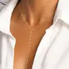 Collar de Doble Capa con Zirconia en Forma de Y de Venta Caliente Europea y Americana Diseño para Mujer Cadena Larga con Borla para Suéter Cadena de Labios de Nicho Cadena para Clavícula